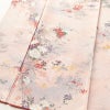 小紋 正絹 風景柄 袷仕立て 身丈160.5cm 裄丈64.5cm 箔 紅葉 菊 芍薬 ピンク_画像4