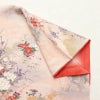 小紋 正絹 風景柄 袷仕立て 身丈160.5cm 裄丈64.5cm 箔 紅葉 菊 芍薬 ピンク_画像14