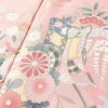 訪問着 正絹 古典柄 身丈163cm 裄丈65.5cm 箔 金彩 御所車 梅 松 菊 ピンク_画像6