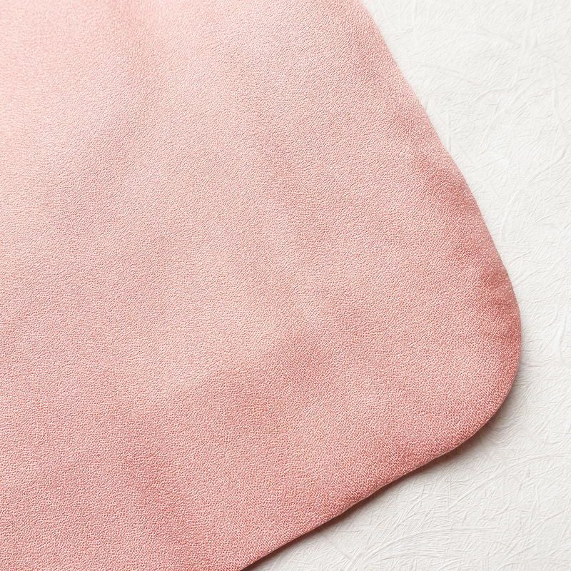 訪問着 正絹 古典柄 身丈163cm 裄丈65.5cm 箔 金彩 御所車 梅 松 菊 ピンク_画像18