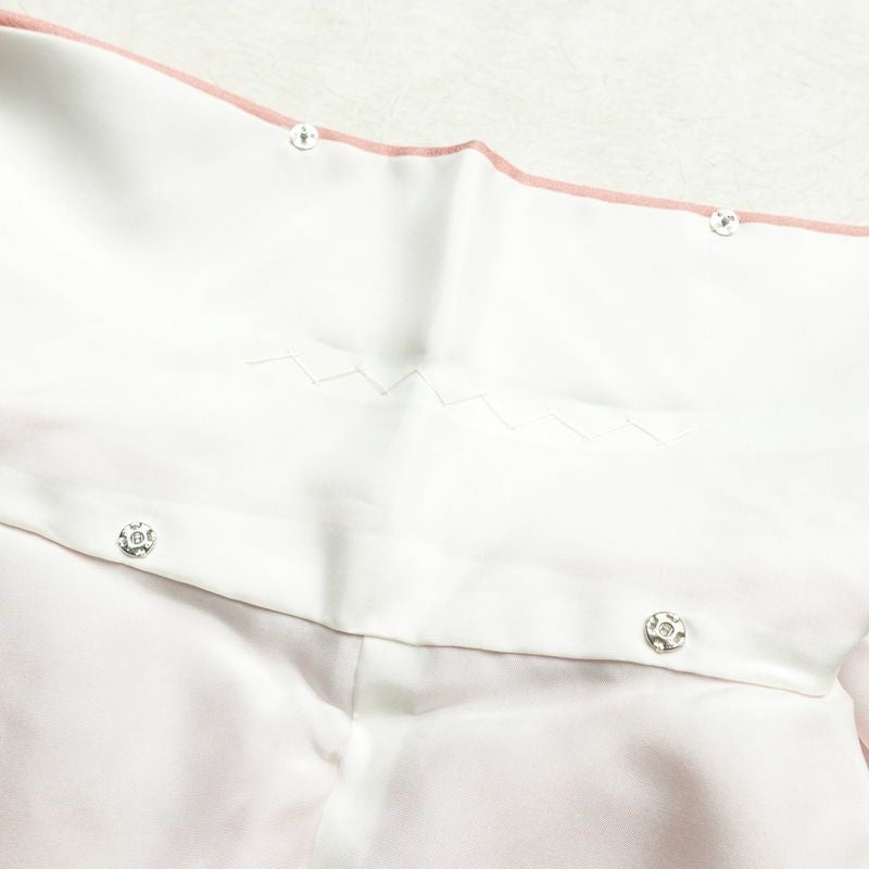 訪問着 正絹 古典柄 身丈163cm 裄丈65.5cm 箔 金彩 御所車 梅 松 菊 ピンク_画像20