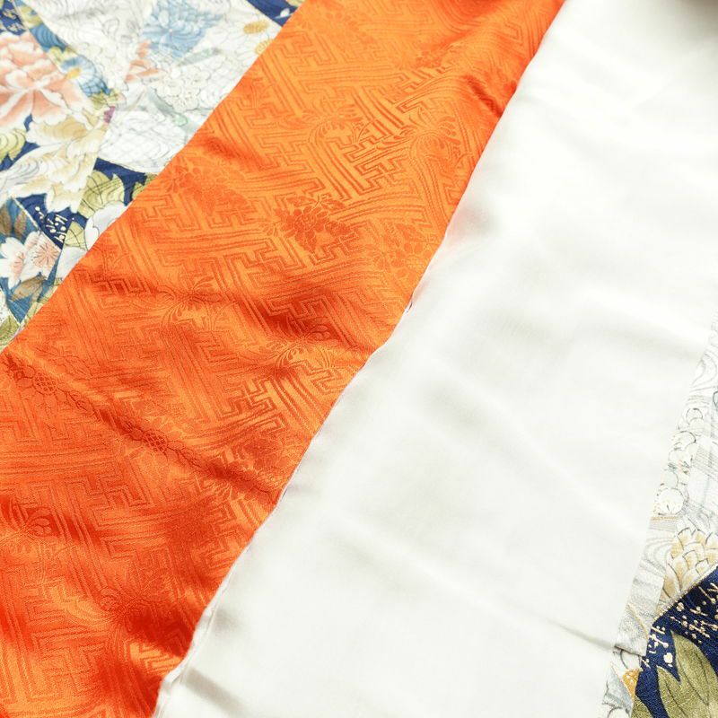 小紋 正絹 古典柄 袷仕立て 身丈165cm 裄丈65.5cm 箔 熨斗目 金彩 白_画像17