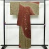 訪問着 良品 正絹 蝶・昆虫柄 袷仕立て 身丈157.5cm 裄丈65cm 箔 一部しつけ糸付き 茶_画像2