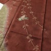 訪問着 良品 正絹 蝶・昆虫柄 袷仕立て 身丈157.5cm 裄丈65cm 箔 一部しつけ糸付き 茶_画像5