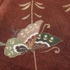 訪問着 良品 正絹 蝶・昆虫柄 袷仕立て 身丈157.5cm 裄丈65cm 箔 一部しつけ糸付き 茶_画像6