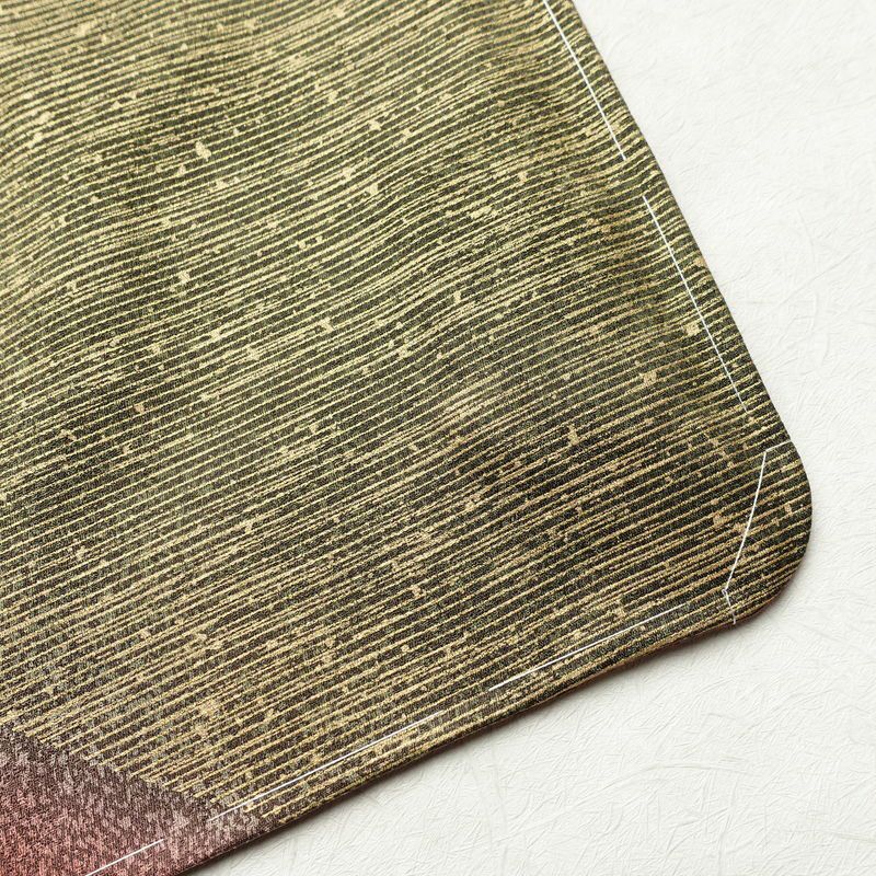 訪問着 良品 正絹 蝶・昆虫柄 袷仕立て 身丈157.5cm 裄丈65cm 箔 一部しつけ糸付き 茶_画像14