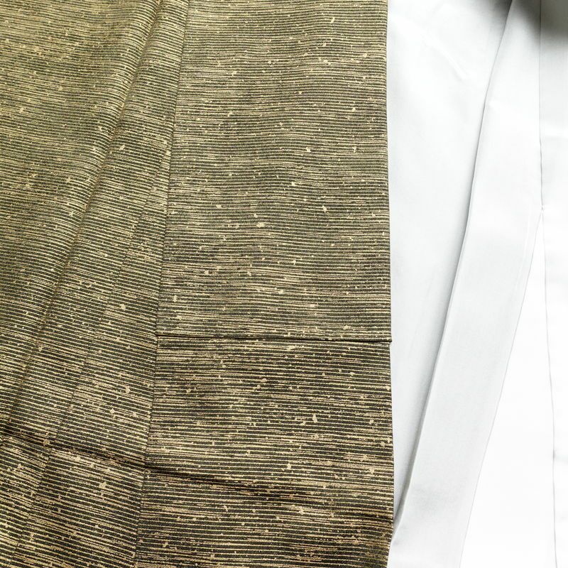 訪問着 良品 正絹 蝶・昆虫柄 袷仕立て 身丈157.5cm 裄丈65cm 箔 一部しつけ糸付き 茶_画像17