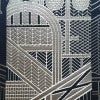 袋帯 六通柄 良品 フォーマル用 正絹 幾何学柄・抽象柄 モダン 青・紺_画像4