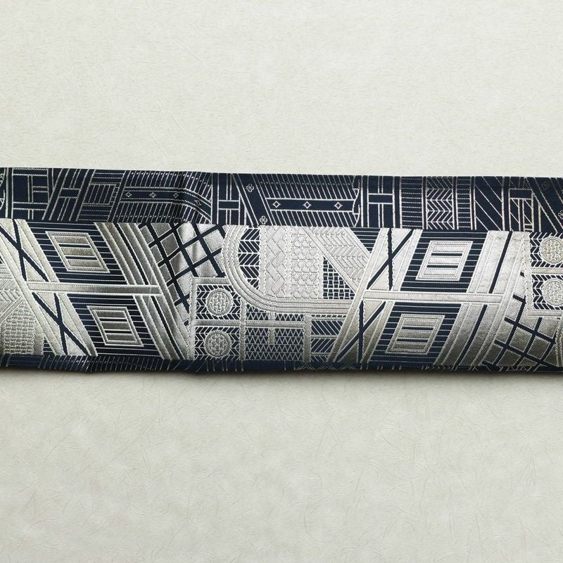 袋帯 六通柄 良品 フォーマル用 正絹 幾何学柄・抽象柄 モダン 青・紺_画像15