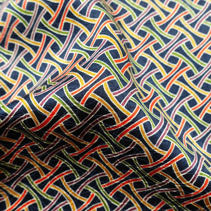 小紋 良品 しつけ糸付き 総柄 正絹 古典柄 袷仕立て 身丈153cm 裄丈64cm 青・紺_画像21