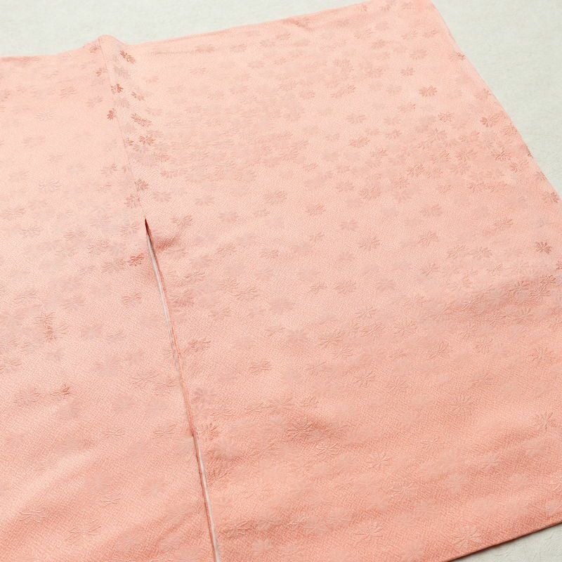 色無地 一つ紋付き 正絹 花柄 袷仕立て 身丈150.5cm 裄丈64cm ピンク_画像12