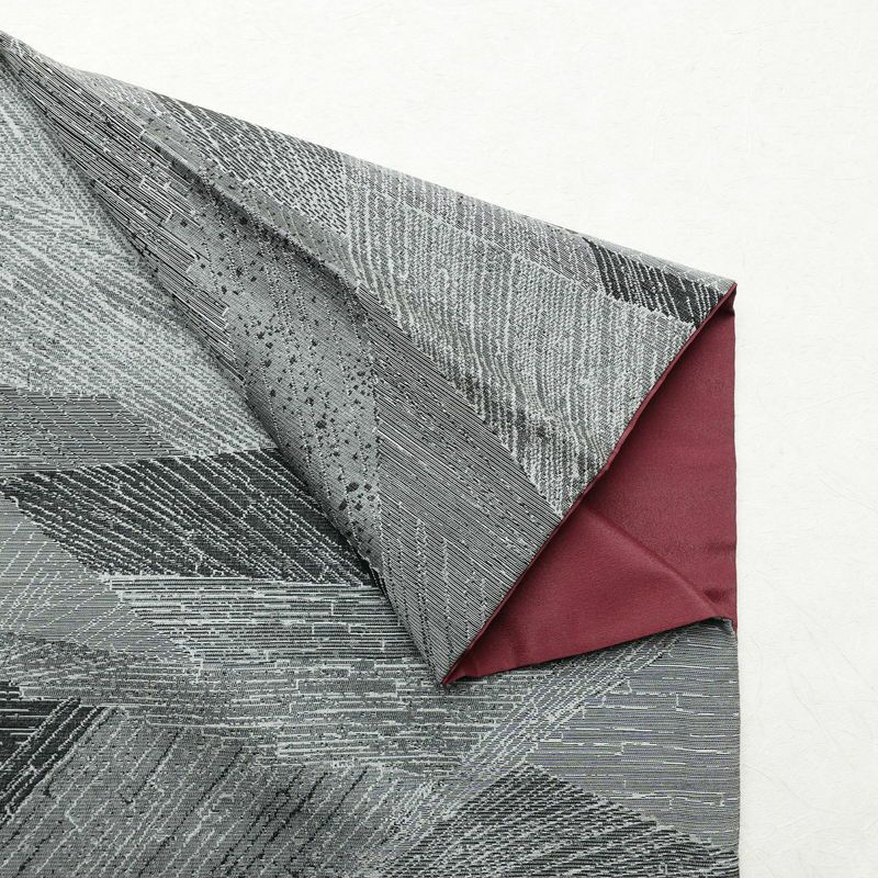 小紋 ポリエステル 幾何学柄・抽象柄 袷仕立て 身丈149cm 裄丈63.5cm グレー_画像11