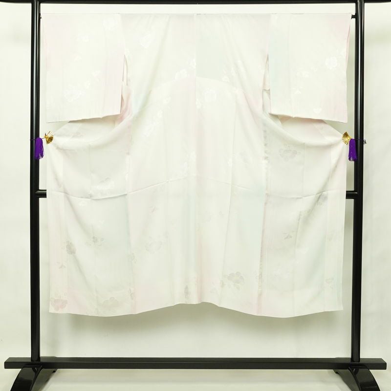 長襦袢 正絹 花柄 袖無双・胴抜き ぼかし 身丈137cm 裄丈67.5cm ピンク_画像1