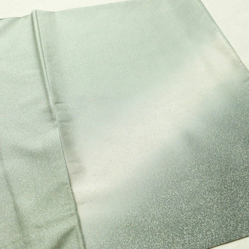 付け下げ 美品 しつけ糸付き 紬地 正絹 その他の柄 袷仕立て 身丈173.5cm 裄丈70cm 緑・うぐいす色_画像11