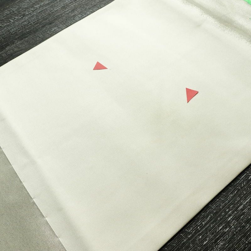 名古屋帯 太鼓柄 正絹 花柄 名古屋仕立て 刺繍 白_画像8