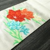 名古屋帯 太鼓柄 正絹 花柄 名古屋仕立て 刺繍 白_画像12