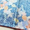 小紋 しつけ糸付き ポリエステル 花柄 袷仕立て 身丈157.5cm 裄丈65cm 青・紺_画像7