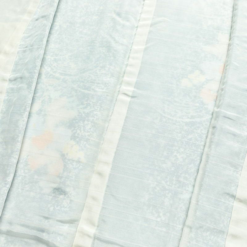 小紋 しつけ糸付き ポリエステル 花柄 袷仕立て 身丈157.5cm 裄丈65cm 青・紺_画像15