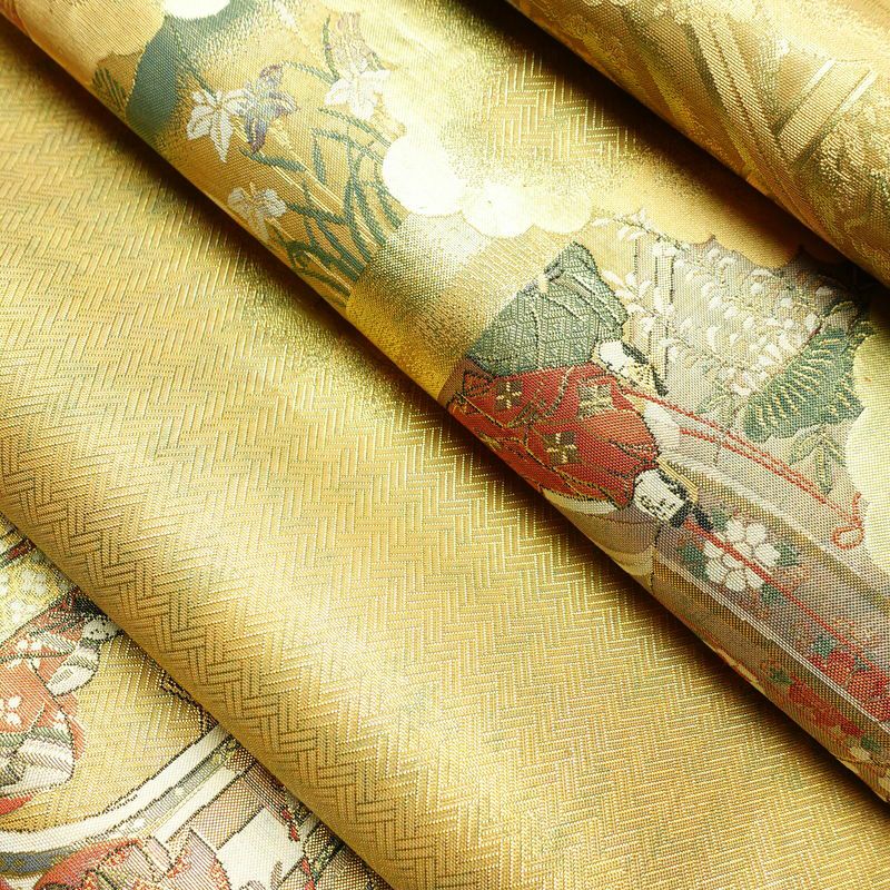 袋帯 太鼓柄 フォーマル用 正絹 人物・動物柄 箔 帯 金・銀_画像21