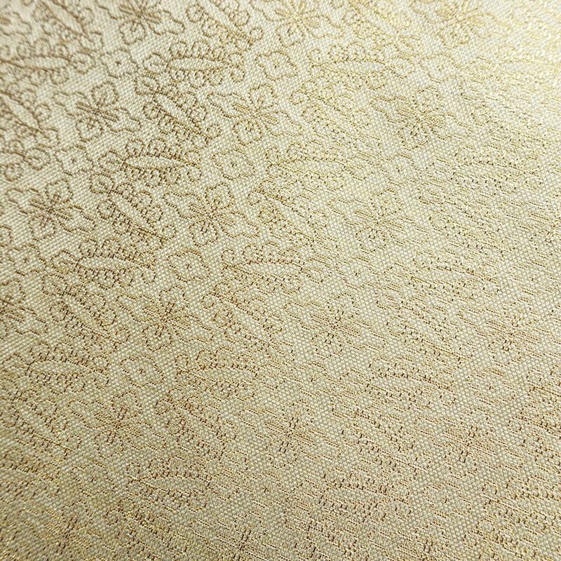 袋帯 六通柄 良品 フォーマル用 正絹 幾何学柄・抽象柄 箔 金糸 京の国宝 帯 クリーム_画像16