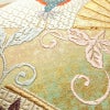 袋帯 六通柄 良品 フォーマル用 正絹 古典柄 箔 刺繍 金糸 帯 扇子 鶴 菊 多色使い_画像5