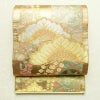 袋帯 六通柄 良品 正絹 木の葉・植物柄 箔 金糸 松 藤 蝶 帯 金・銀_画像1