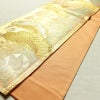 袋帯 六通柄 良品 正絹 木の葉・植物柄 箔 金糸 松 藤 蝶 帯 金・銀_画像8