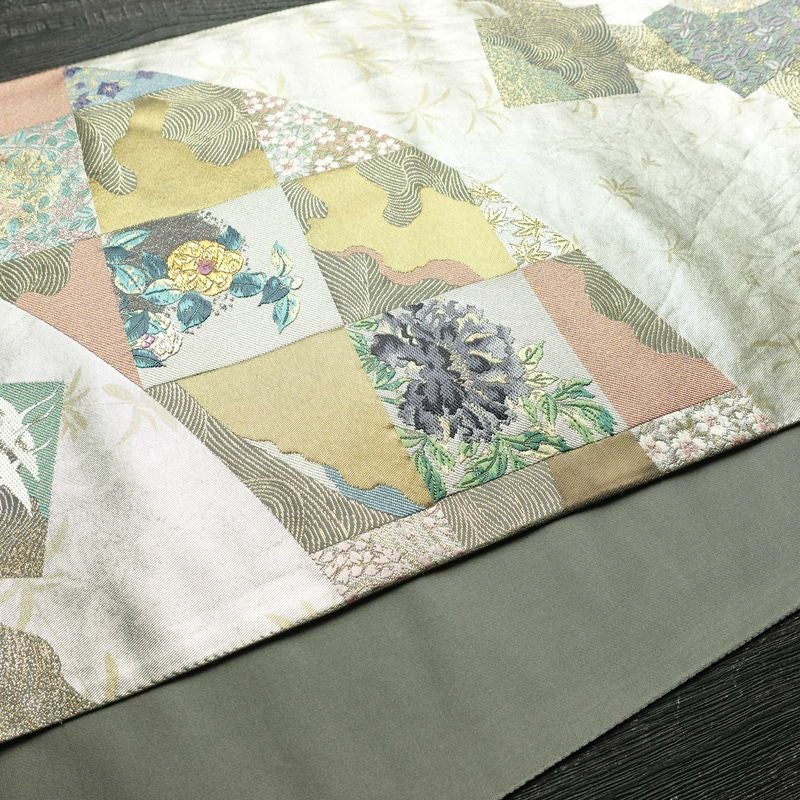 袋帯 六通柄 フォーマル用 正絹 古典柄 箔 刺繍 帯 金・銀_画像11