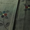 紬 良品 飛び柄 正絹 木の葉・植物柄 袷仕立て 身丈162cm 裄丈68.5cm 着物 緑・うぐいす色_画像10