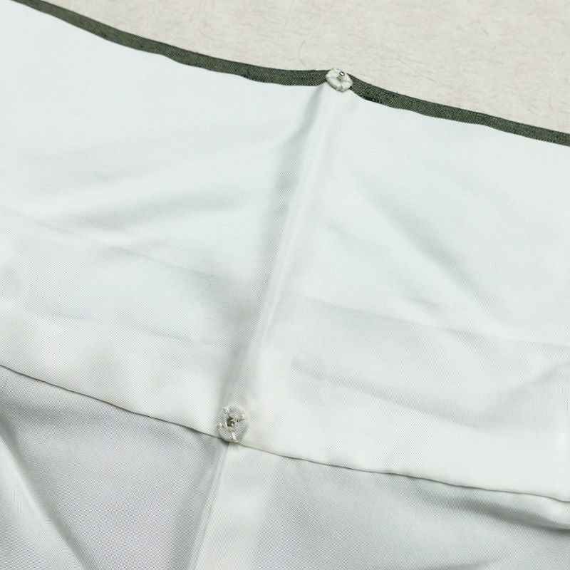 紬 良品 飛び柄 正絹 木の葉・植物柄 袷仕立て 身丈162cm 裄丈68.5cm 着物 緑・うぐいす色_画像19