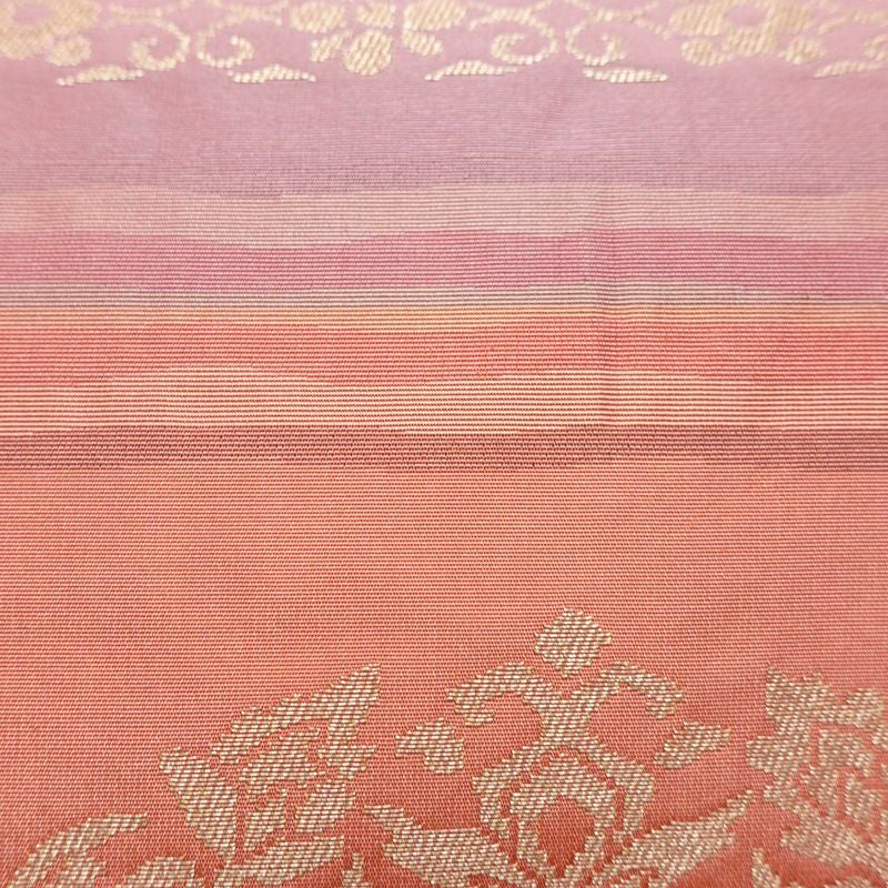 袋帯 六通柄 一般用 正絹 幾何学柄・抽象柄 帯 ピンク_画像4