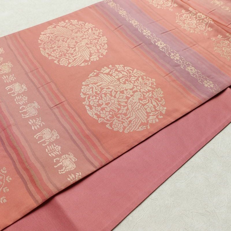 袋帯 六通柄 一般用 正絹 幾何学柄・抽象柄 帯 ピンク_画像10