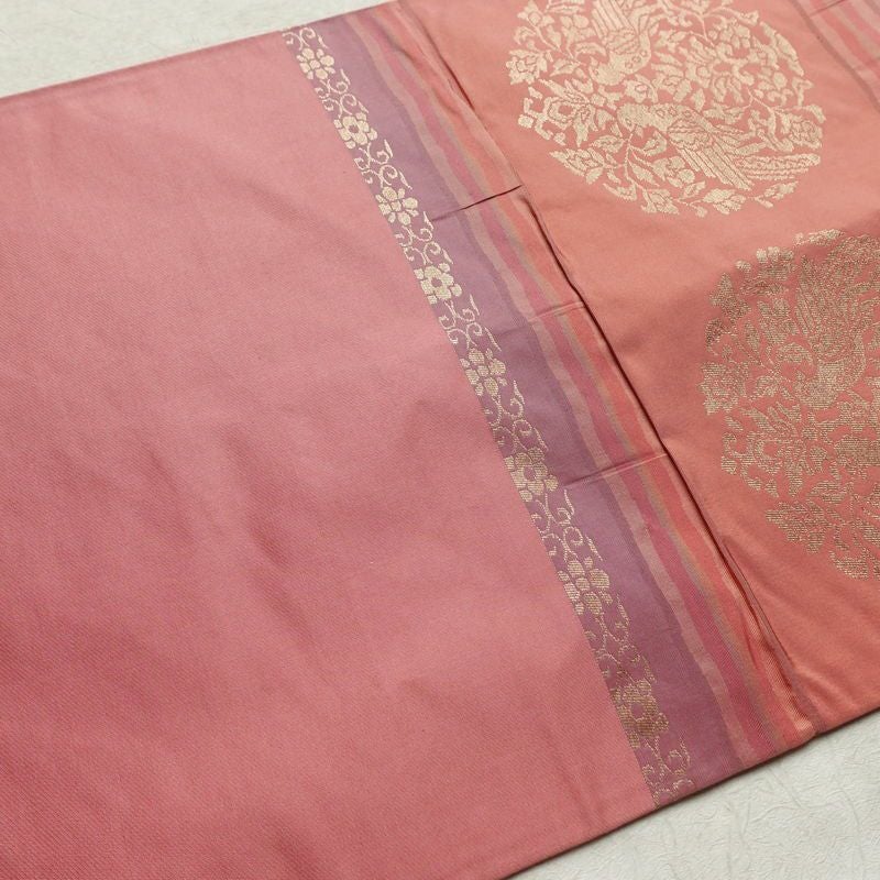 袋帯 六通柄 一般用 正絹 幾何学柄・抽象柄 帯 ピンク_画像15