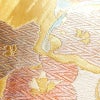 袋帯 六通柄 良品 フォーマル用 正絹 木の葉・植物柄 箔 金糸 帯 金・銀_画像6