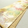 袋帯 六通柄 良品 フォーマル用 正絹 木の葉・植物柄 箔 金糸 帯 金・銀_画像8