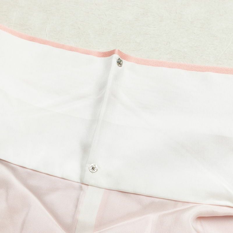 訪問着 正絹 木の葉・植物柄 袷仕立て 身丈161cm 裄丈66.5cm 箔 一部しつけ糸付き 金彩 ピンク_画像19