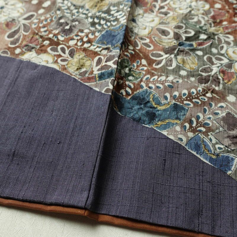 訪問着 良品 紬地 正絹 花柄 袷仕立て 身丈158cm 裄丈65cm 着物 紫苑色 紫・藤色_画像11