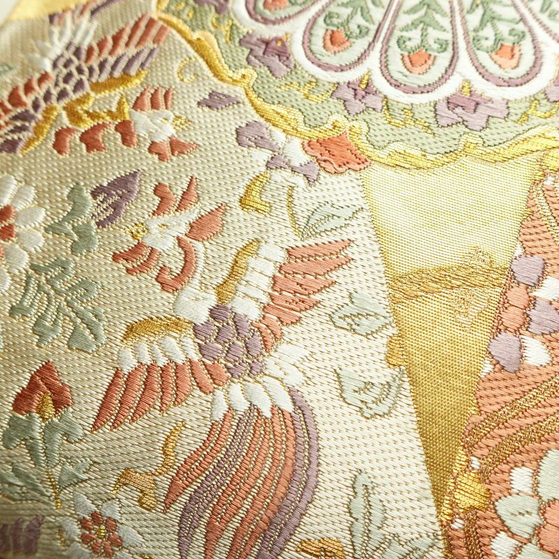 袋帯 六通柄 良品 フォーマル用 正絹 幾何学柄・抽象柄 箔 帯 菊 金・銀_画像7