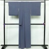 小紋 しつけ糸付き 縮緬 総柄 正絹 古典柄 袷仕立て 身丈160cm 裄丈69.5cm 着物 青・紺_画像2