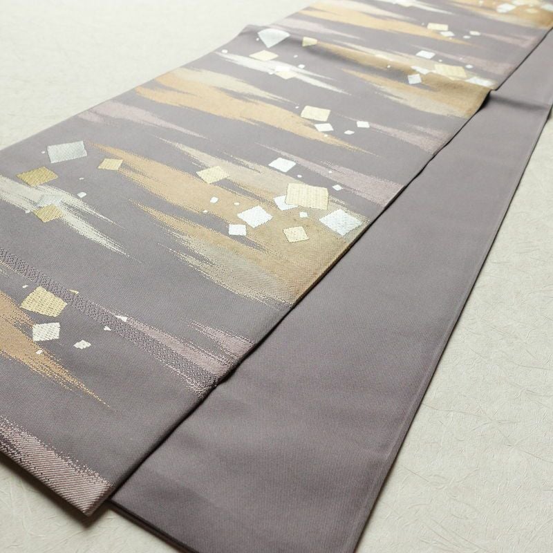 袋帯 草木染 六通柄 良品 フォーマル用 正絹 古典柄 紫・藤色_画像9