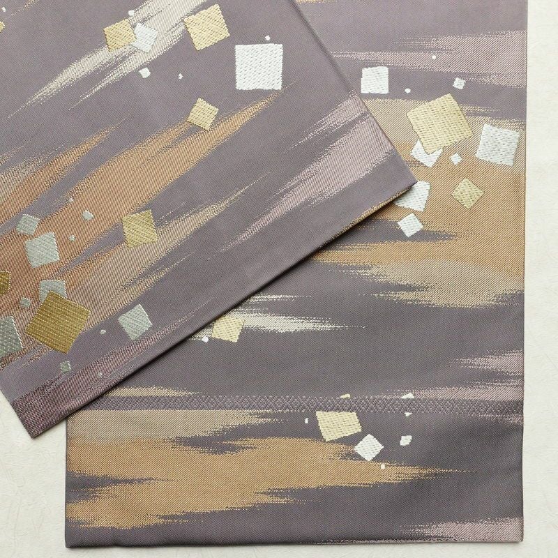 袋帯 草木染 六通柄 良品 フォーマル用 正絹 古典柄 紫・藤色_画像14