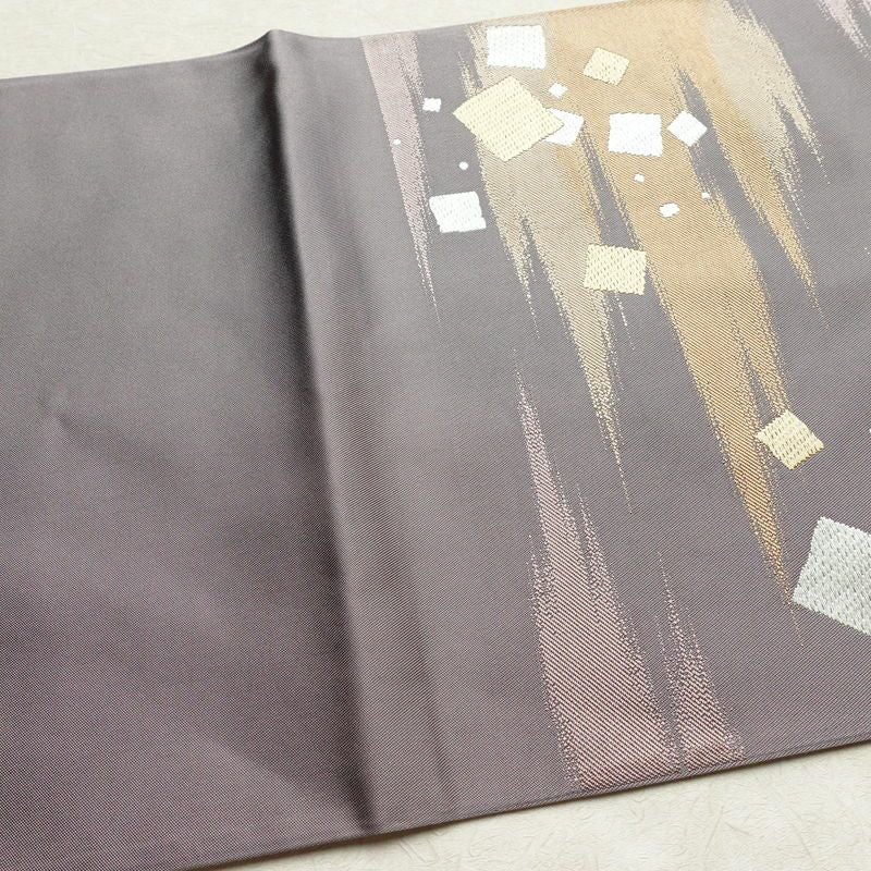 袋帯 草木染 六通柄 良品 フォーマル用 正絹 古典柄 紫・藤色_画像17