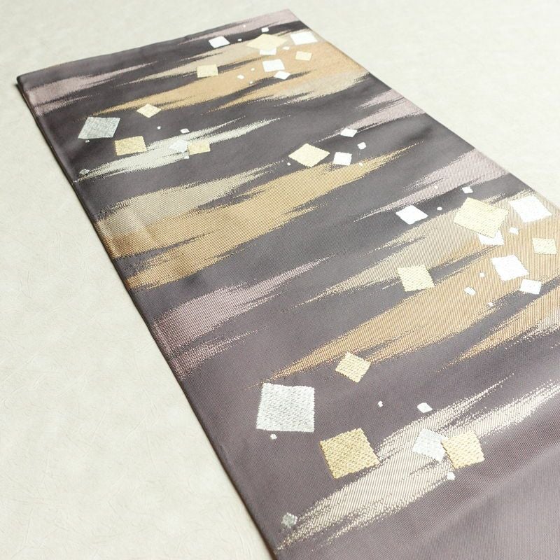 袋帯 草木染 六通柄 良品 フォーマル用 正絹 古典柄 紫・藤色_画像18