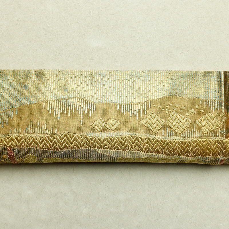 袋帯 織音 六通柄 美品 フォーマル用 正絹 幾何学柄・抽象柄 箔 金糸 帯 金・銀_画像15