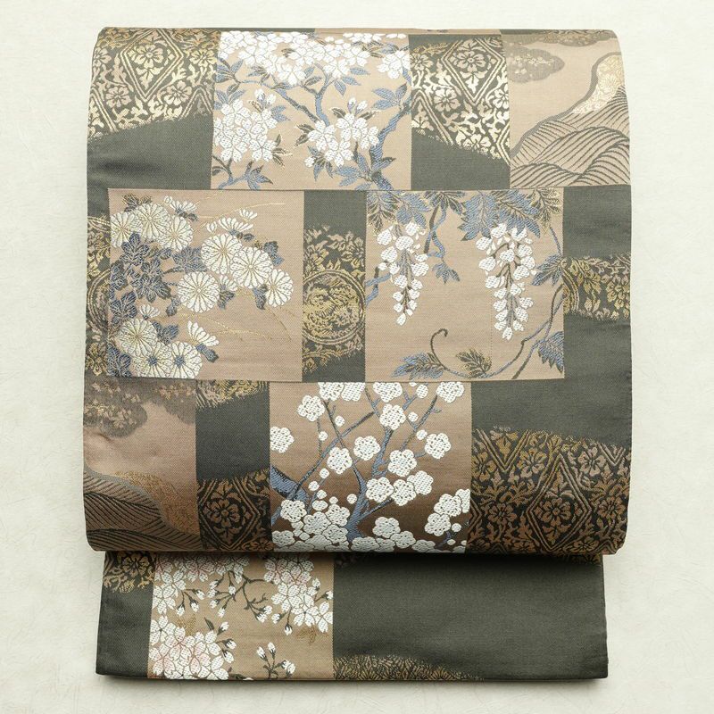 袋帯 六通柄 良品 フォーマル用 正絹 古典柄 金糸 帯 金・銀 | 六通柄