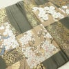 袋帯 六通柄 フォーマル用 正絹 古典柄 花柄 金糸 帯 緑・うぐいす色_画像17