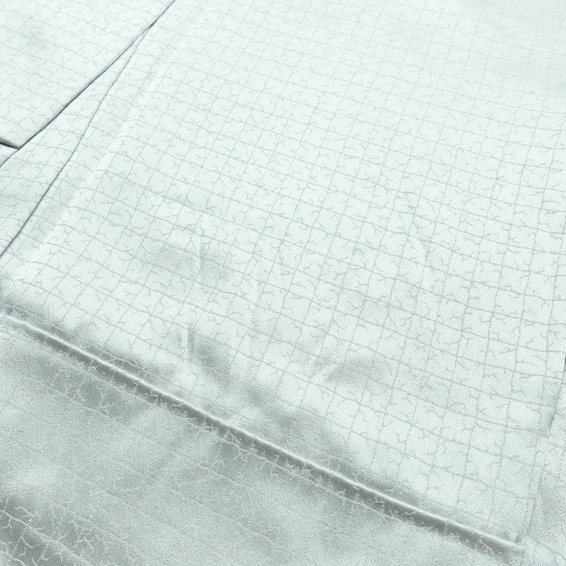 訪問着 綸子 正絹 木の葉・植物柄 袷仕立て 身丈163cm 裄丈67cm 刺繍 フォーマル ぼかし 菊 桜 紅葉 着物 共八掛 青・紺_画像15