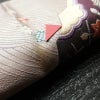 袋帯 六通柄 フォーマル用 正絹 古典柄 刺繍 扇子 金糸 帯 ピンク_画像16
