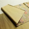 袋帯 六通柄 美品 フォーマル用 正絹 花柄 金糸 帯 油色 お洒落 黄・黄土色_画像9