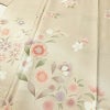 訪問着 しつけ糸付き 金駒刺繍 一つ紋付き 正絹 花柄 袷仕立て 身丈158cm 裄丈66.5cm 箔 金彩 フォーマル 着物 ベージュ_画像5